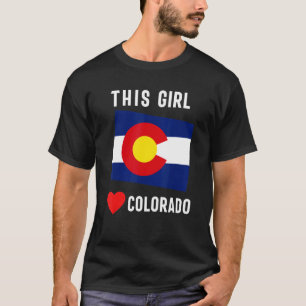 Colorado State Denver Flag Souvenir Mountain Vinta T-Shirt