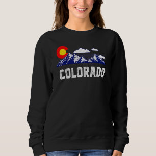 Colorado State Denver Map Flag Co Souvenir Mountai Sweatshirt