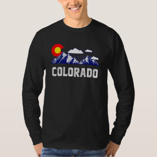 Colorado State Denver Map Flag Co Souvenir Mountai T-Shirt