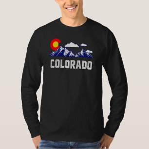 Colorado State Denver Map Flag Co Souvenir Mountai T-Shirt