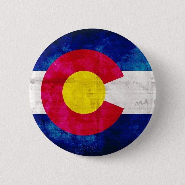 Colorado State Flag 2 Inch Round Button (Front)