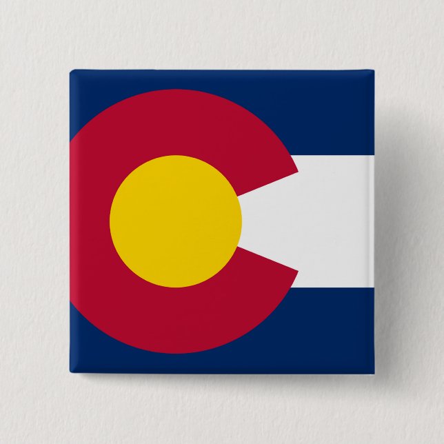 Colorado State Flag 2 Inch Square Button (Front)