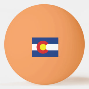 Colorado State Flag and Map Ping Pong Ball