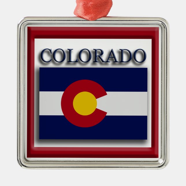 Colorado State Flag Christmas Ornament (Front)