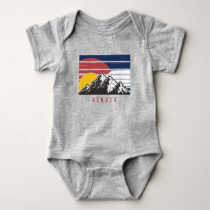 Colorado State Flag Custom City Name Mountains Baby Bodysuit