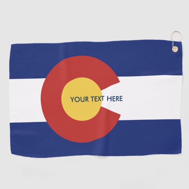Colorado state flag custom golf towel golfing gift (Horizontal)