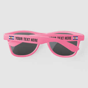Colorado state flag custom pink coloured party sunglasses