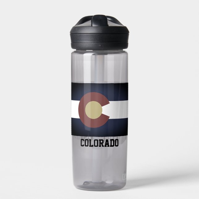 Colorado state flag custom plastic water bottle (Front)