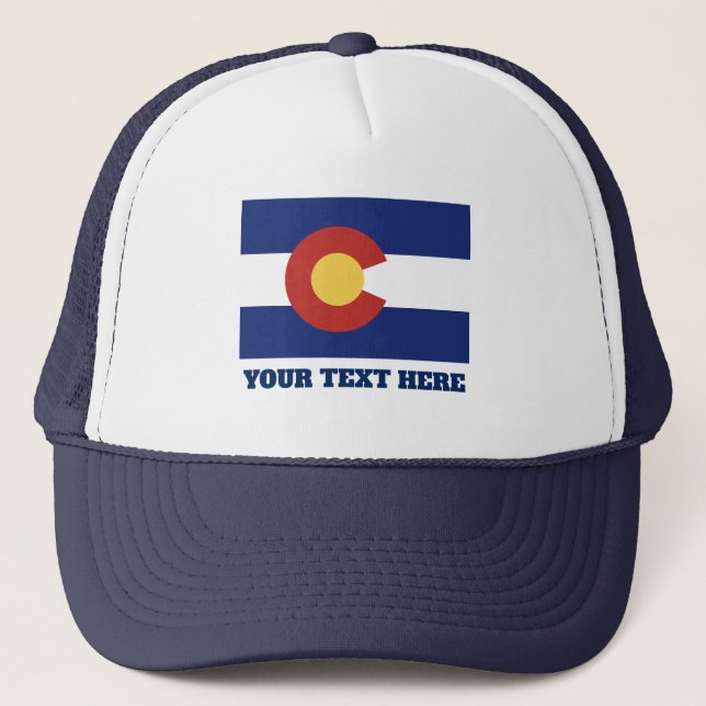 Colorado state flag custom trucker hat (Front)