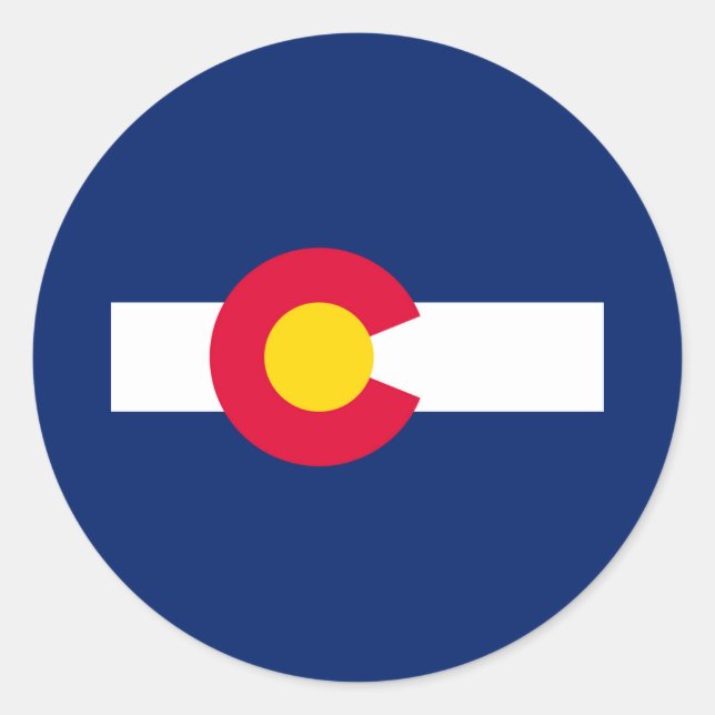 Colorado State Flag Design Classic Round Sticker (Front)