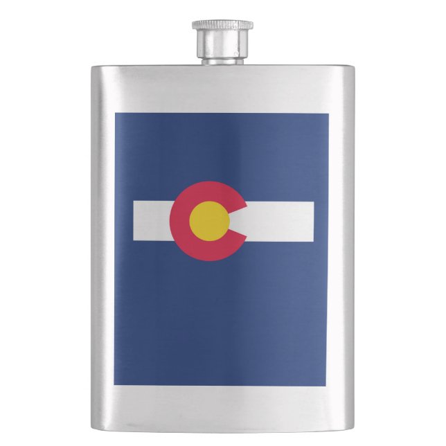 Colorado State Flag Design Hip Flask (Front)