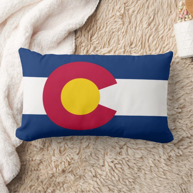 Colorado State Flag Design Lumbar Pillow (Blanket)