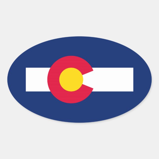 Colorado State Flag Design Oval Sticker (Front)