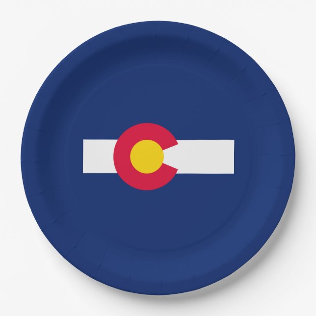 Colorado State Flag Design Paper Plate (Front)