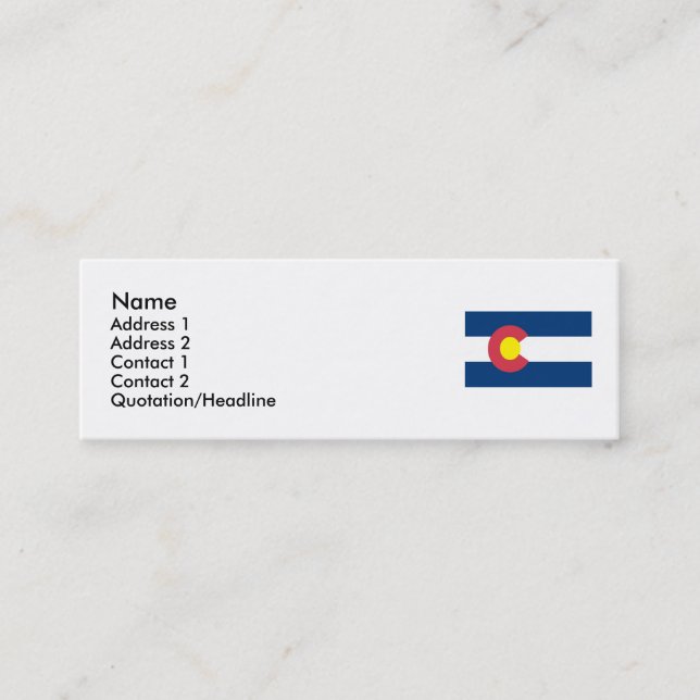 Colorado State Flag Mini Business Card (Front)