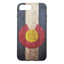 Colorado State Flag on Old Wood Grain