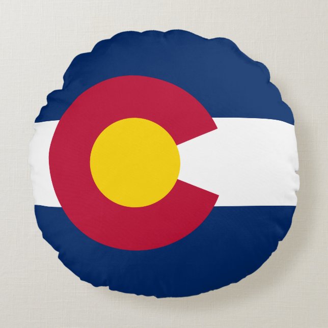 Colorado State Flag Round Pillow (Front)
