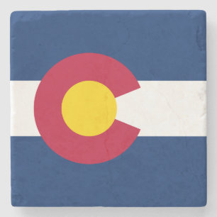 Colorado State Flag Stone Coaster