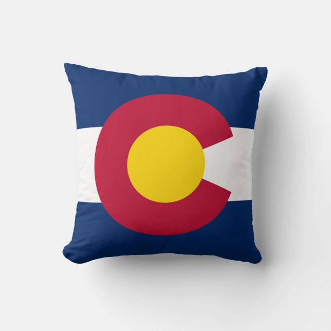 Colorado State Flag Throw Pillow (Front)