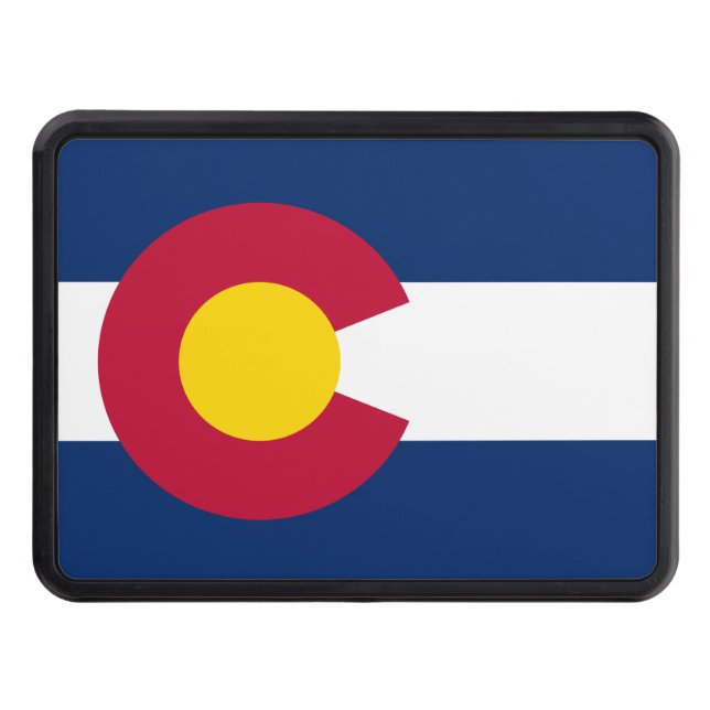 Colorado State Flag Trailer Hitch Cover (Front)