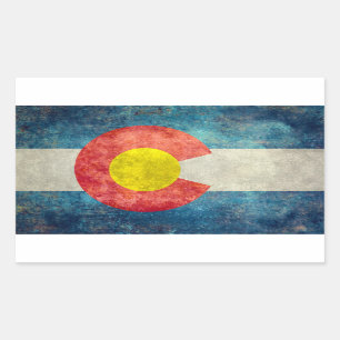 Colorado State flag with vintage retro grungy look Sticker