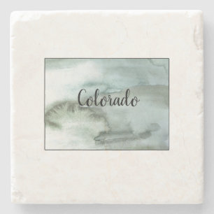 Colorado State Illustration Stone Coaster