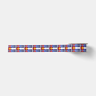 Colorado State License Plate Flag Satin Ribbon