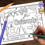 colorado state shape and facts colouring page<br><div class="desc">by leapdaze</div>