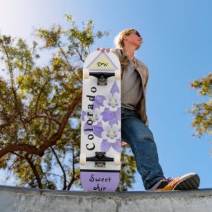 Colorado State Skateboard avec Columbine Flower