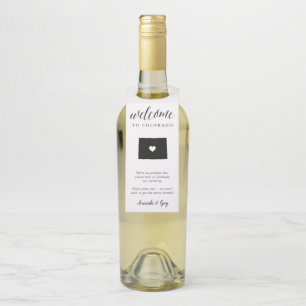 Colorado State Wedding Welcome Favour Bottle Tag