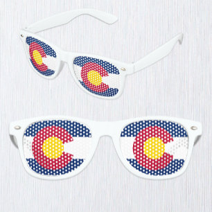 Colorado Sunglasses, Party Shades, Colorado flag Retro Sunglasses