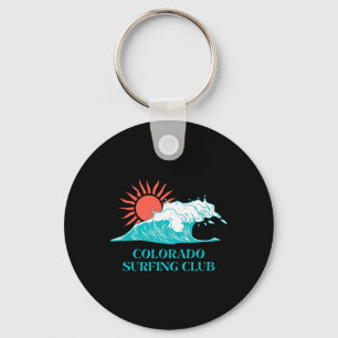 Colorado Surfing Club Retro Ironic Vacation Keychain