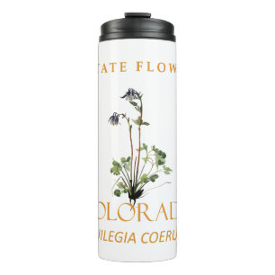 Colorado Territory Flower Blue Aquilegia coerulea Thermal Tumbler