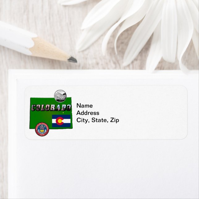 Colorado Texte, Drapeau, Sceau, Trimestre, Carte (En situation)