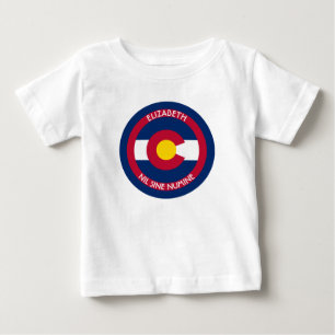 Colorado The Centennial State Personalized Flag Baby T-Shirt