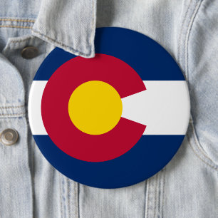 Colorado: The Centennial US State Flag 6 Inch Round Button