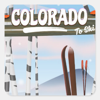 Colorado To Ski! Square Sticker