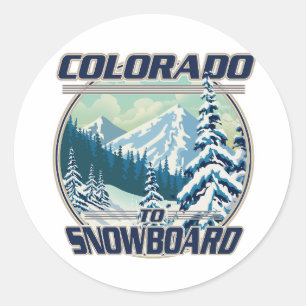 Colorado To Snowboard Classic Round Sticker