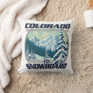 Colorado To Snowboard Throw Pillow