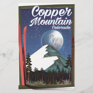 Colorado travel poster Copper Mountain Stationery
