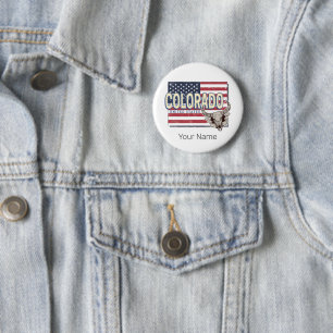 Colorado United States Retro State Map Vintage USA 2 Inch Round Button