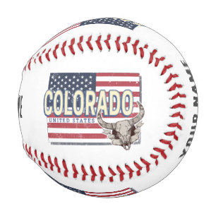 Colorado United States Retro State Map Vintage USA Baseball