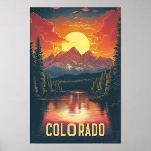 Colorado USA Art Vintage Travel Poster