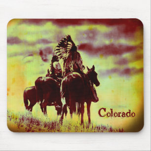 Colorado Vintage Cheyenne Warriors on Horseback Mouse Pad