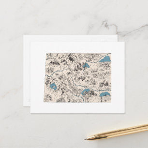 Colorado Vintage Picture Map Antique State Chart Postcard