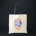 Colorado Wedding Welcome Gift Bridesmaid, Guests Tote Bag<br><div class="desc">Welcome your wedding guests with Rocky Mountain charm using this beautifully designed Colorado-themed tote bag! Featuring a travel-inspired graphic with scenic icons like pine trees, mountains, and rustic outdoor vibes, this tote is perfect for destination weddings, mountain ceremonies, or adventurous Colorado celebrations. You may change all colours on this bag....</div>