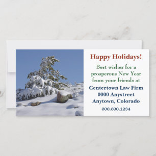 Colorado Winter Pine Corporate Christmas Holiday Card