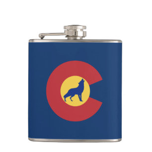 Colorado Wolf Hip Flask