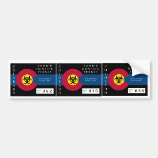 Colorado Zombie Hunting Permit Bumper Sticker