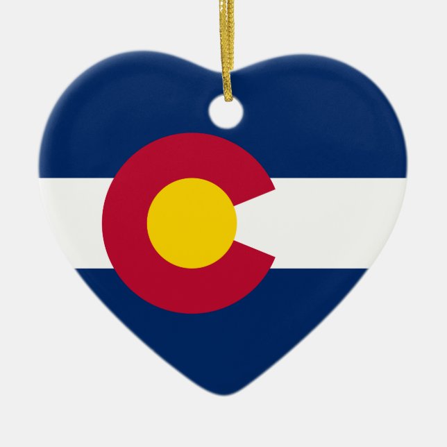 Colorado's Flag Ceramic Ornament (Front)
